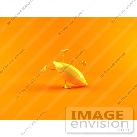 #47083 Royalty-Free (RF) Illustration Of A 3d Yellow Banana Mascot Doing A Cartwheel - Version 2 by Julos