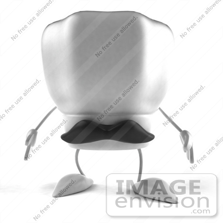 #47781 Royalty-Free (RF) Illustration Of A 3d Chef Hat Mascot With A Mustache Facing Front - Version 1 by Julos