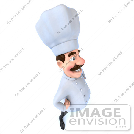 #47918 Royalty-Free (RF) Illustration Of A 3d Head Chef Mascot Facing Right by Julos