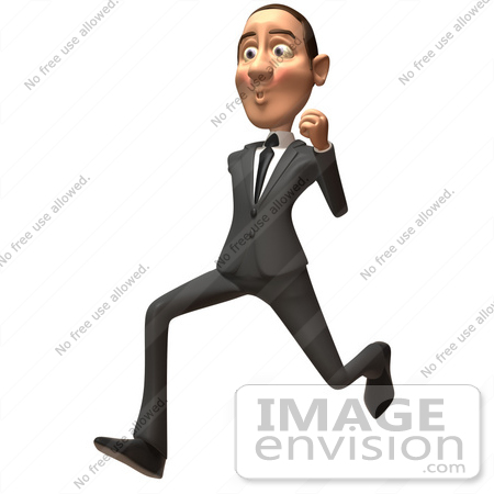 #48194 Royalty-Free (RF) Illustration Of A 3d White Collar Businessman Mascot Running - Version 2 by Julos