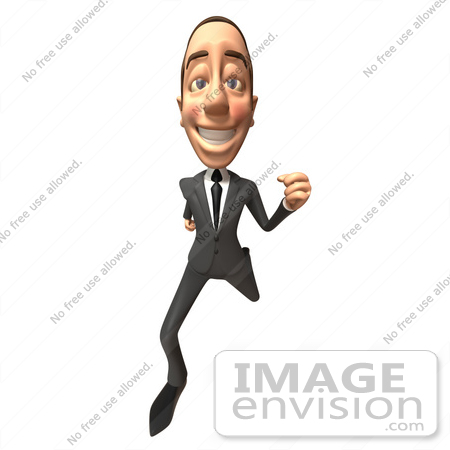 #48207 Royalty-Free (RF) Illustration Of A 3d White Collar Businessman Mascot Running - Version 3 by Julos