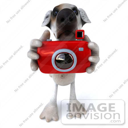 #48285 Royalty-Free (RF) Illustration Of A 3d Jack Russell Terrier Dog Mascot Taking Pictures by Julos