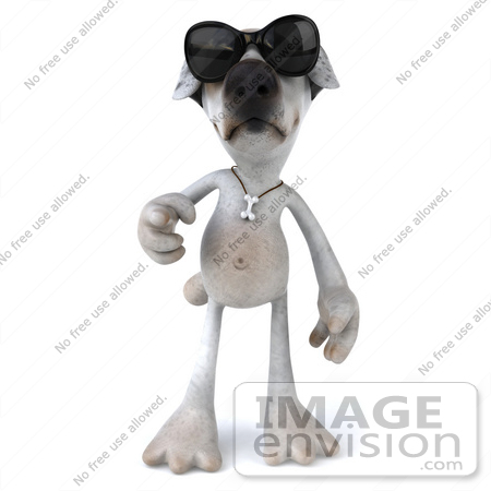 #48293 Royalty-Free (RF) Illustration Of A 3d Jack Russell Terrier Dog Mascot Wearing Shades And Walking Forward by Julos