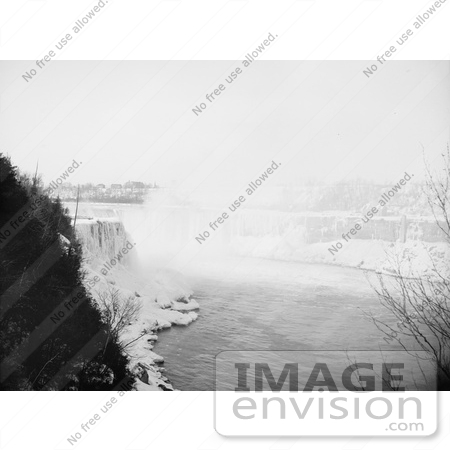 #48822 Royalty-Free Stock Photo Of Ice At The Bottom Of Horseshoe Falls As Seen From Goat Island, Niagara Falls by JVPD
