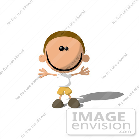 #48873 Royalty-Free (RF) Illustration Of A Happy Boy Holding His Arms Out And Smiling by Julos