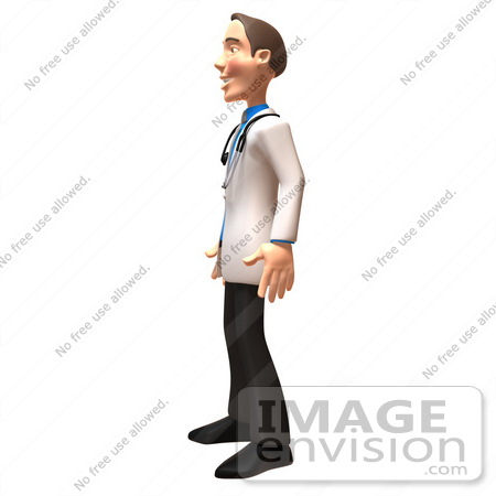 #48927 Royalty-Free (RF) Illustration Of A 3d White Male Doctor Standing And Facing Left by Julos