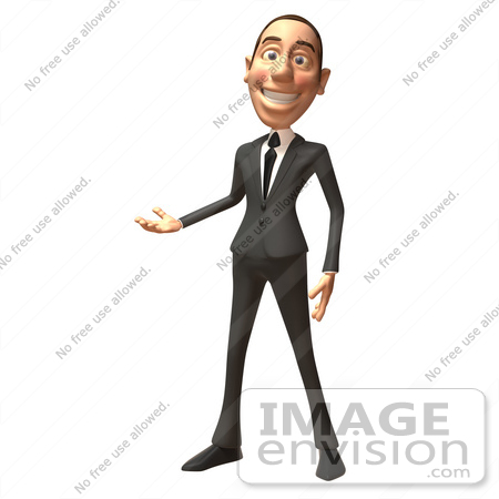 #49354 Royalty-Free (RF) Illustration Of A 3d Caucasian Businessman Presenting by Julos