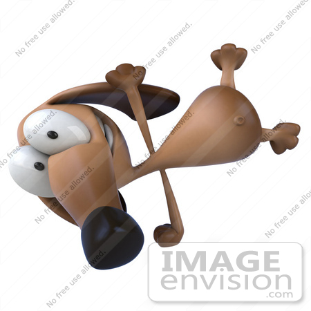 #49460 Royalty-Free (RF) Illustration Of A 3d Brown Wiener Dog Mascot Doing A Hand Stand - Version 1 by Julos