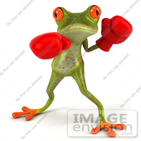 #49512 Royalty-Free (RF) Illustration Of A 3d Red Eyed Tree Frog Boxer - Version 2 by Julos