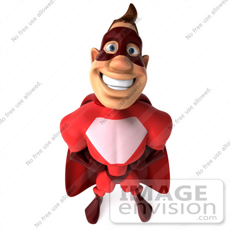 #49595 Royalty-Free (RF) Illustration Of A 3d Red Superhero Standing - Pose 3 by Julos