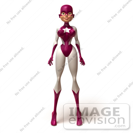 #49617 Royalty-Free (RF) Illustration Of A 3d Superwoman Standing And Facing Front - Version 2 by Julos