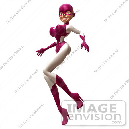 #49620 Royalty-Free (RF) Illustration Of A 3d Superwoman Walking - Version 1 by Julos