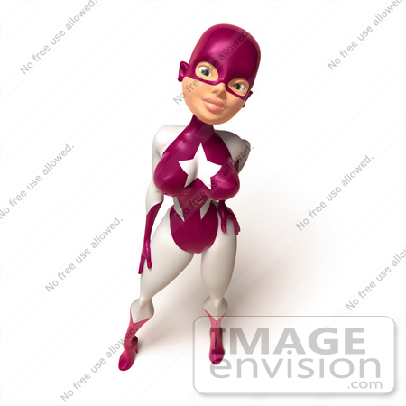 #49624 Royalty-Free (RF) Illustration Of A 3d Superwoman Standing And Facing Front - Version 3 by Julos