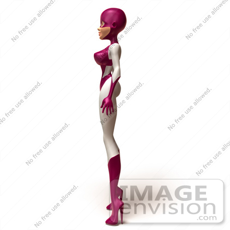#49630 Royalty-Free (RF) Illustration Of A 3d Superwoman Standing And Facing Left - Version 1 by Julos