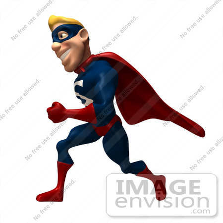 #49633 Royalty-Free (RF) Illustration Of A 3d Superman Running by Julos