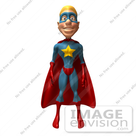 #49642 Royalty-Free (RF) Illustration Of A 3d Superman Standing And Facing Front by Julos