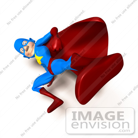 #49644 Royalty-Free (RF) Illustration Of A 3d Masked Superhero Kicking - Version 7 by Julos