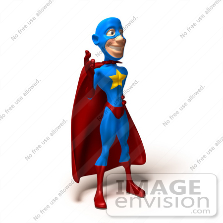 #49654 Royalty-Free (RF) Illustration Of A 3d Masked Superhero Waving - Version 1 by Julos