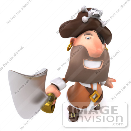 #49682 Royalty-Free (RF) Illustration Of A 3d Pirate Holding A Sword - Pose 3 by Julos