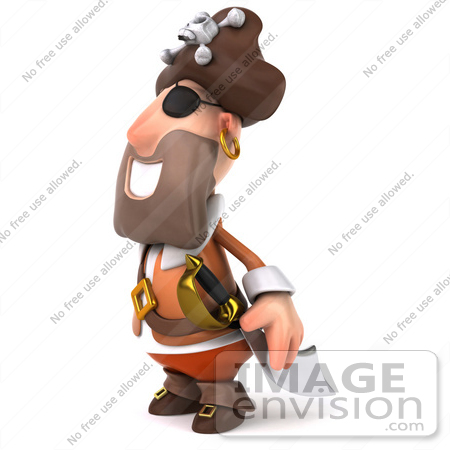 #49684 Royalty-Free (RF) Illustration Of A 3d Pirate Facing Left by Julos
