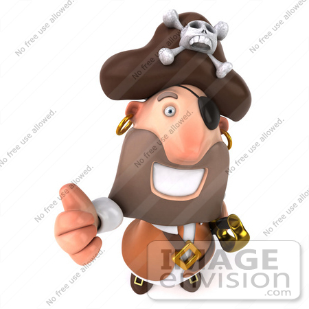 #49685 Royalty-Free (RF) Illustration Of A 3d Pirate Giving The Thumbs Up - Pose 2 by Julos