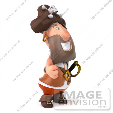 #49686 Royalty-Free (RF) Illustration Of A 3d Pirate Facing Right by Julos