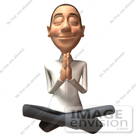 #49716 Royalty-Free (RF) Illustration Of A 3d Young White Man Meditating - Version 3 by Julos