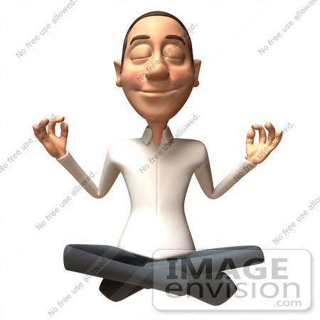 #49718 Royalty-Free (RF) Illustration Of A 3d Young White Man Meditating - Version 1 by Julos