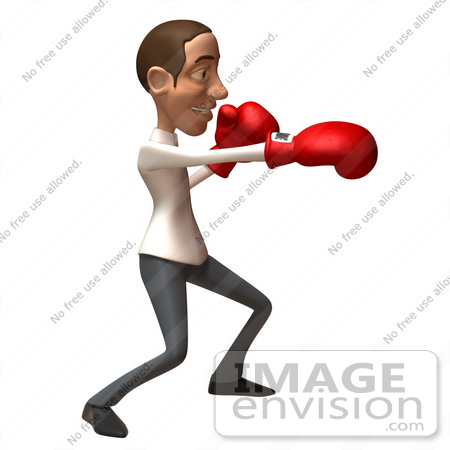 #49725 Royalty-Free (RF) Illustration Of A 3d Young White Man Boxing - Version 3 by Julos