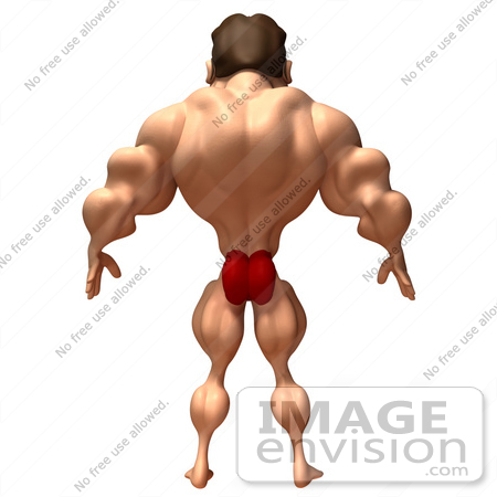 #49795 Royalty-Free (RF) Illustration Of A 3d Bodybuilder Mascot Standing - Version 3 by Julos
