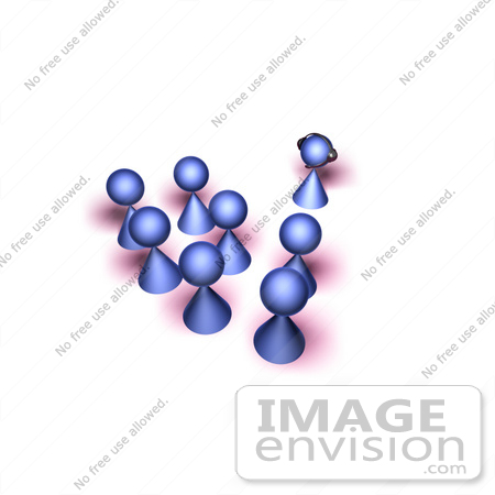 #49815 Royalty-Free (RF) Illustration Of A 3d Group Of Purple Avatar People In A Meeting - Version 4 by Julos