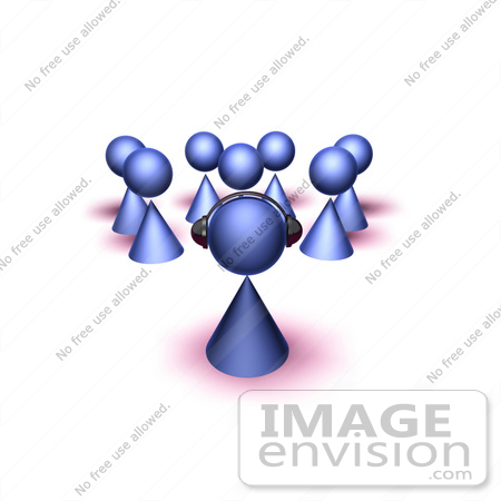 #49816 Royalty-Free (RF) Illustration Of A 3d Group Of Purple Avatar People In A Meeting - Version 5 by Julos