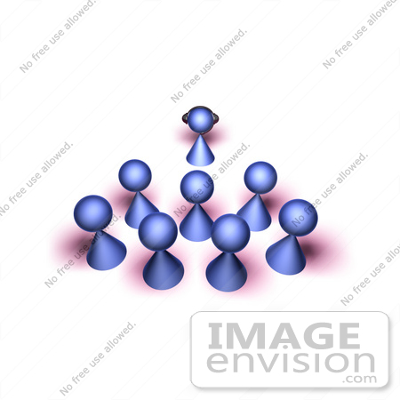 #49818 Royalty-Free (RF) Illustration Of A 3d Group Of Purple Avatar People In A Meeting - Version 3 by Julos