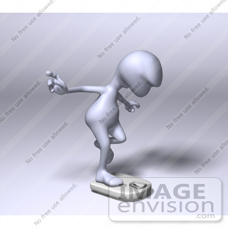 #49888 Royalty-Free (RF) Illustration Of A 3d Human Like Alien Mascot Balancing On A Scale - Version 1 by Julos