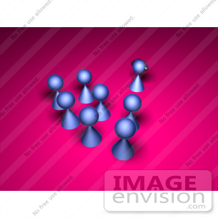 #49904 Royalty-Free (RF) Illustration Of A 3d Group Of Purple Avatar Characters In A Meeting - Version 2 by Julos
