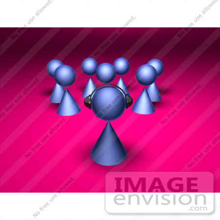 #49905 Royalty-Free (RF) Illustration Of A 3d Group Of Purple Avatar Characters In A Meeting - Version 6 by Julos