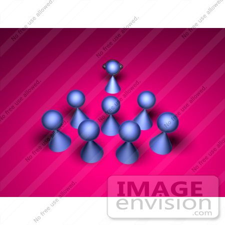 #49906 Royalty-Free (RF) Illustration Of A 3d Group Of Purple Avatar Characters In A Meeting - Version 1 by Julos