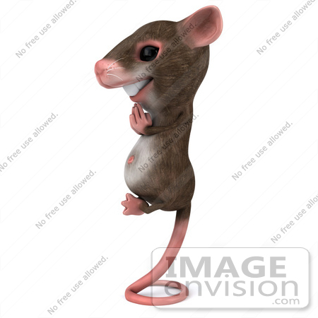 #49969 Royalty-Free (RF) Illustration Of A 3d Mouse Mascot Perched Up On His Tail And Meditating - Version 2 by Julos