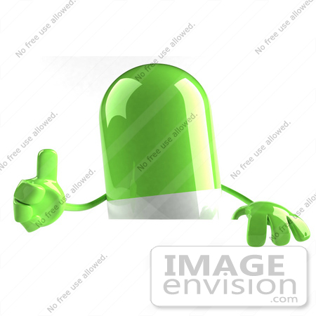 #50124 Royalty-Free (RF) Illustration Of A 3d Green Pill Capsule Mascot Giving The Thumbs Up by Julos