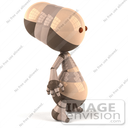 #50619 Royalty-Free (RF) Illustration Of A 3d Robot Mascot Facing Right by Julos