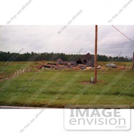 #5067 Stock Photography of a South Carolina Farm House Destroyed by Hurricane Hugo by JVPD