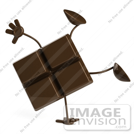 #50713 Royalty-Free (RF) Illustration Of A 3d Milk Chocolate Bar Mascot Performing A Hand Stand by Julos