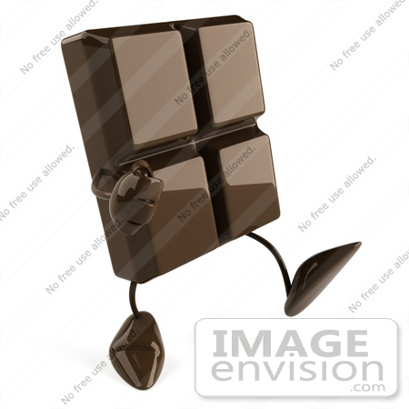 #50715 Royalty-Free (RF) Illustration Of A 3d Milk Chocolate Bar Bar Mascot Walking by Julos