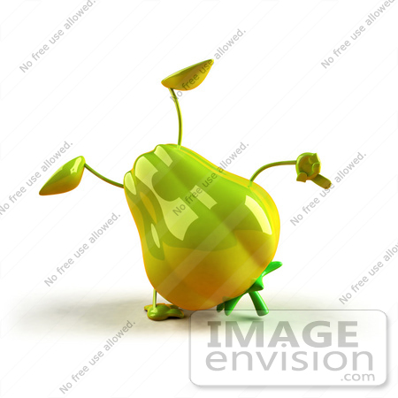 #50758 Royalty-Free (RF) Illustration Of A 3d Green Bell Pepper Character Doing A Cartwheel - Version 1 by Julos