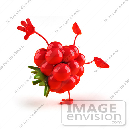 #50767 Royalty-Free (RF) Illustration Of A 3d Raspberry Mascot Doing A Cartwheel - Version 1 by Julos