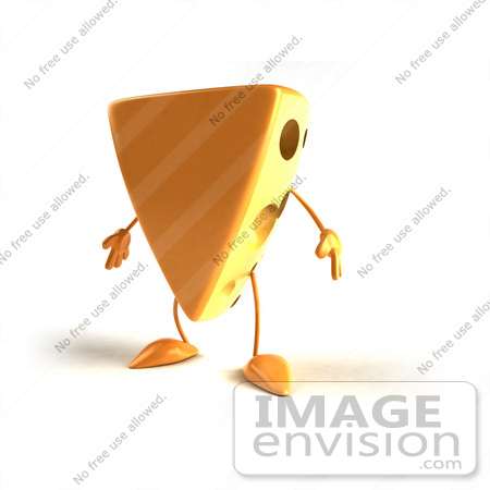 #50784 Royalty-Free (RF) Illustration Of A 3d Cheese Wedge Character by Julos