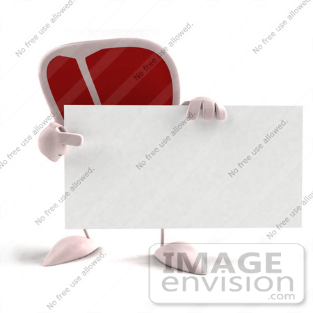 #50799 Royalty-Free (RF) Illustration Of A 3d T Bone Steak Mascot Holding A Blank Business Card - Version 2 by Julos