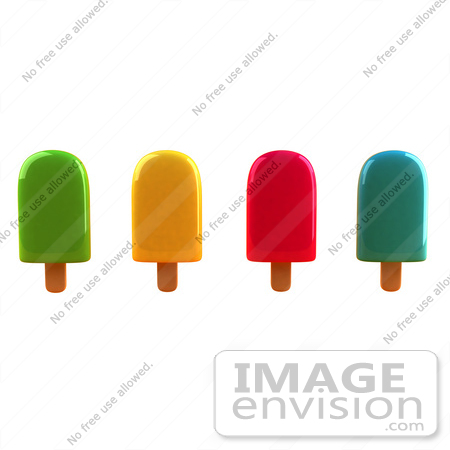 #50828 Royalty-Free (RF) Illustration Of A 3d Group Of Different Flavored Ice Lollies - Version 4 by Julos