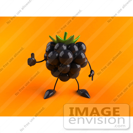 #50837 Royalty-Free (RF) Illustration Of A 3d Blackberry Character Giving The Thumbs Up - Version 2 by Julos