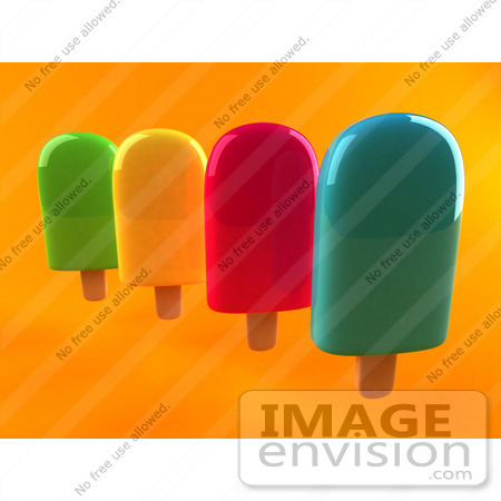 #50846 Royalty-Free (RF) Illustration Of A 3d Ice Lollies - Version 2 by Julos